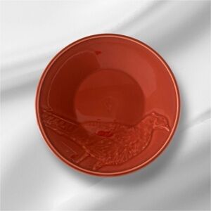 World Market Portugal Embossed Pheasant Bird Luncheon Plates 9” Rust Set of 2